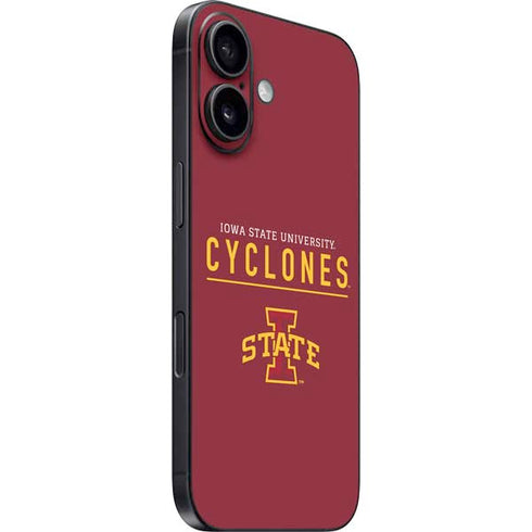 Iowa State University Athletic Text iPhone 16 Plus Skin